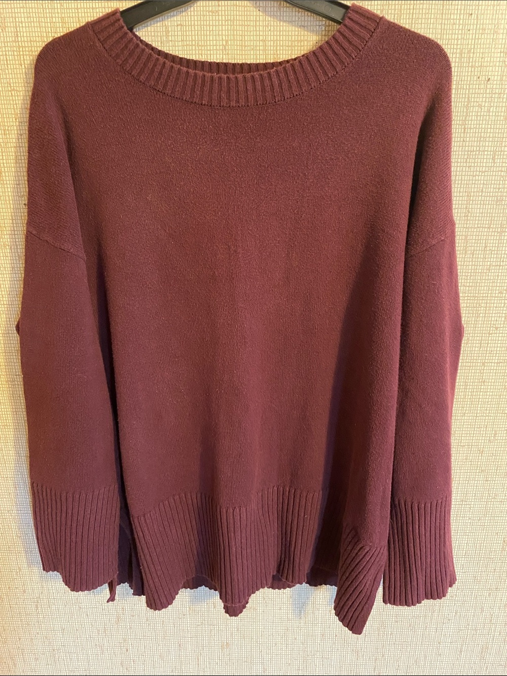 Women's Oversized Crewneck Sweater - Burgundy by Loft